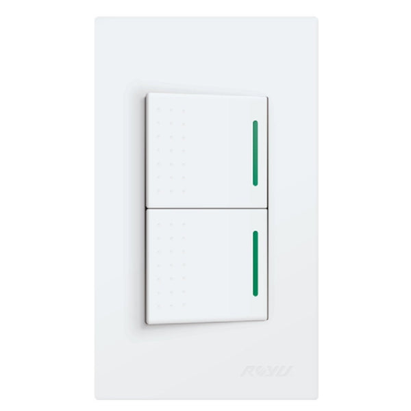 WD513 2 GANG SWITCH WITH REFLECTOR ROYU