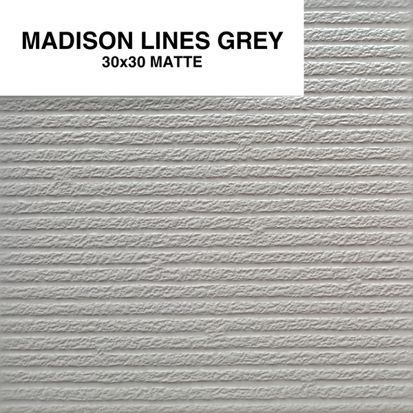 MADISON LINES GREY 30x30 MSC MATTE