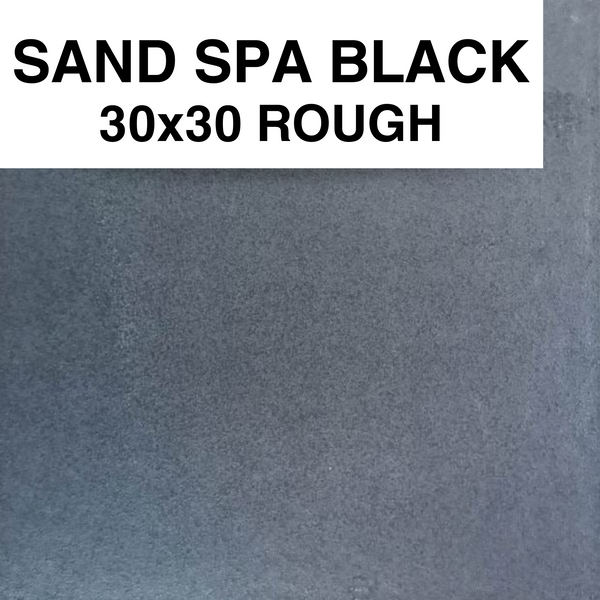 SAND SPA BLACK ROUGH 30X30 COH (PO)