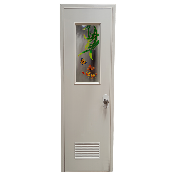 PVC DOOR with GLASS A39 60x210 with LOUVER