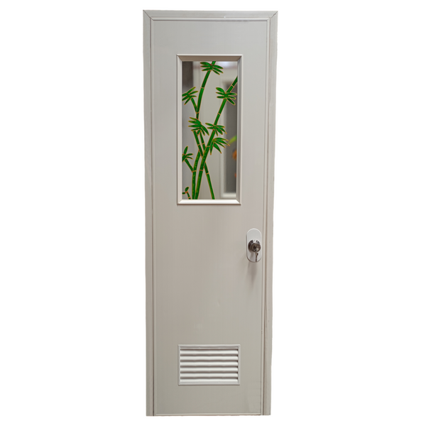 PVC DOOR with GLASS J005 60x210 with LOUVER