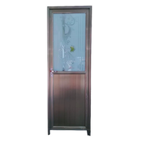 ALUMINUM DOOR 65x200 HALF GLASS GOLD RIGHT