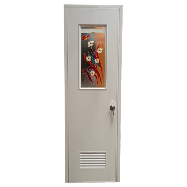 PVC DOOR with GLASS SH22 60x210 with LOUVER