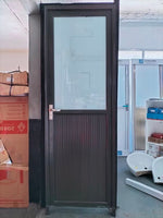 ALUMINUM DOOR 65x200 HALF GLASS GREY RIGHT