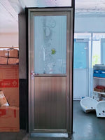 ALUMINUM DOOR 65x200 HALF GLASS GOLD RIGHT